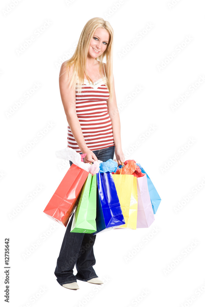Shopping caucasian girl