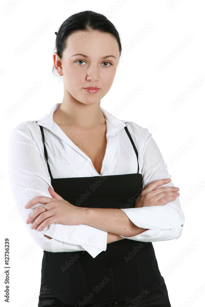 Portrait of a young teacher on white background Portrait of a young teacher on white background