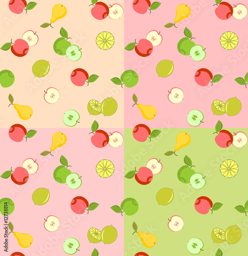Fototapeta Naklejka Na Ścianę i Meble -  Seamless pattern with fruits