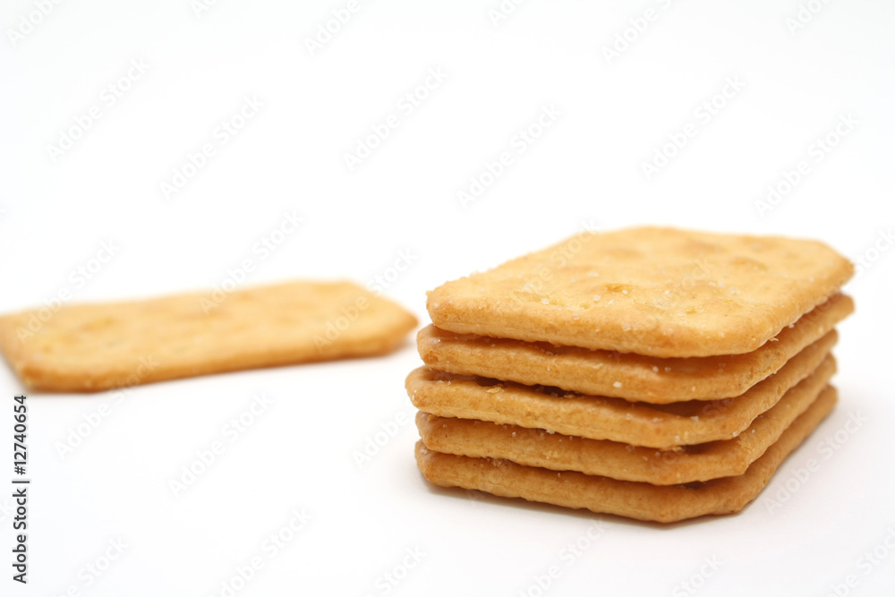 Crackers isolated on white background Crackers isolated on white background