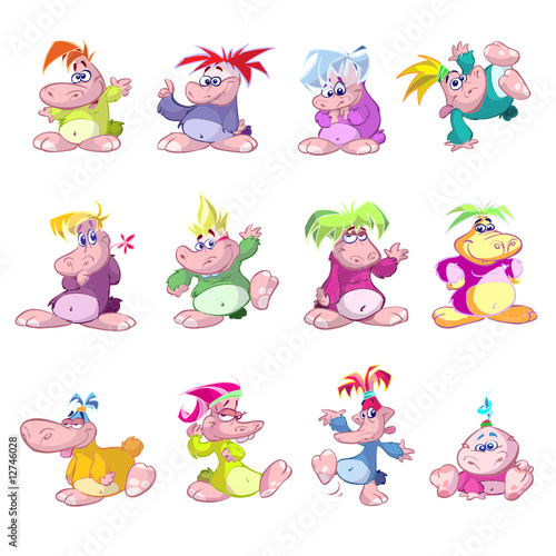 cute colorful fantasy characters