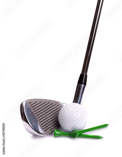 Golf Iron, Ball and Tees