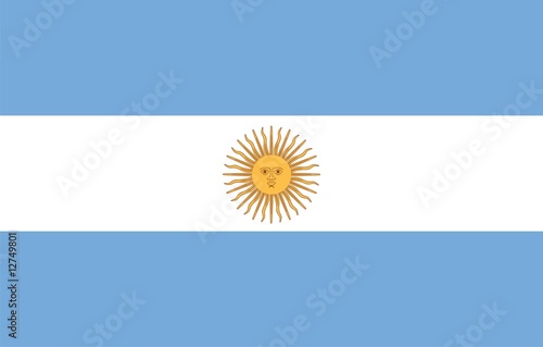 Flag of Argentine. Illustration over white background photo