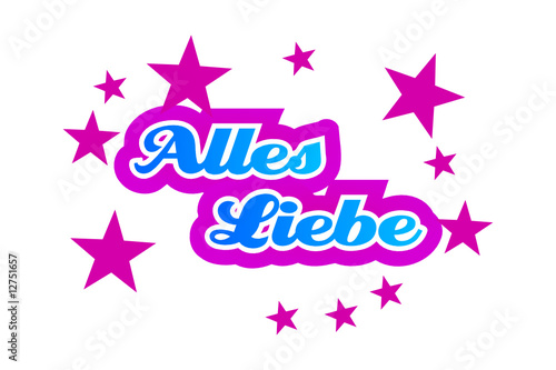schriftzug alles liebe
