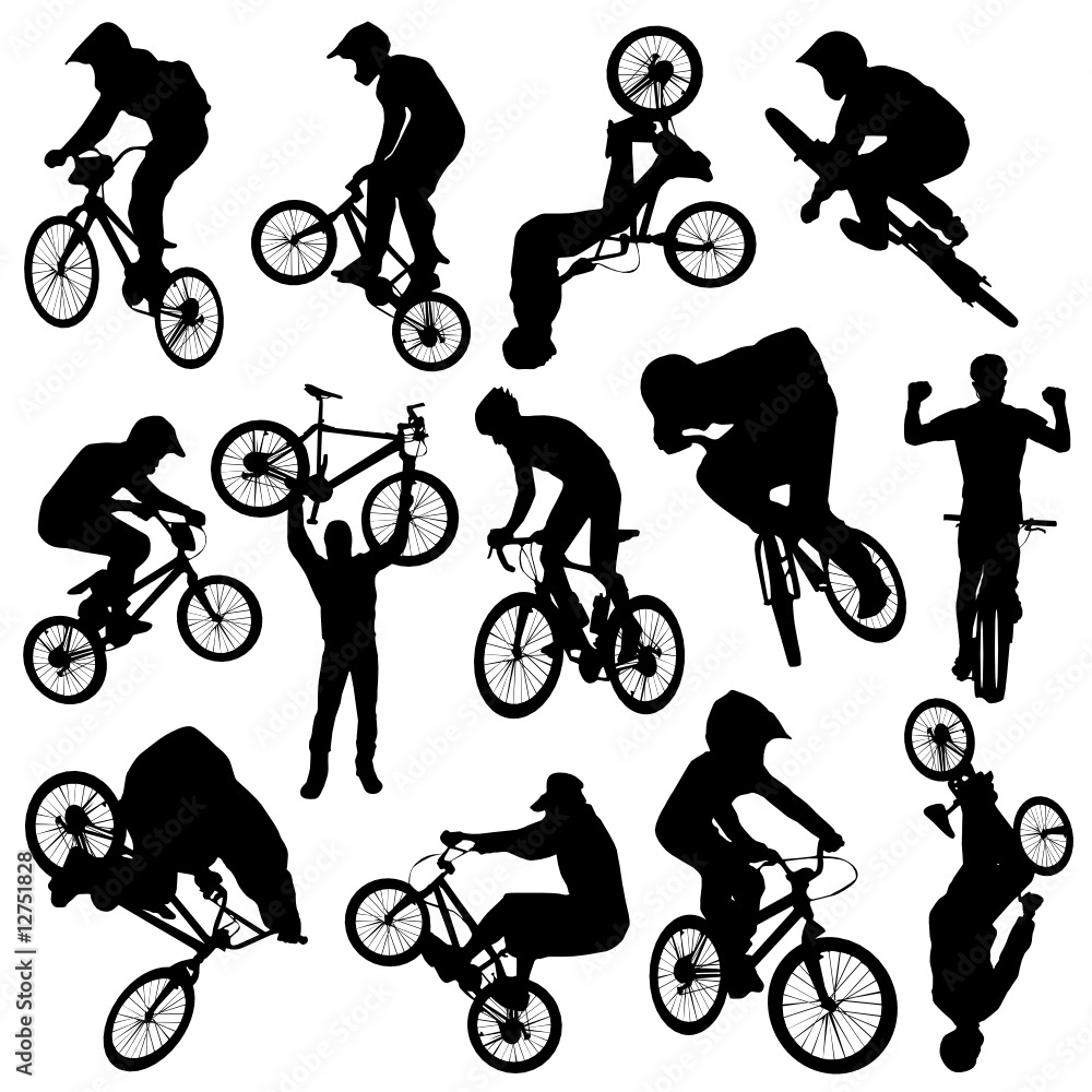 Obraz premium bicycle set vector