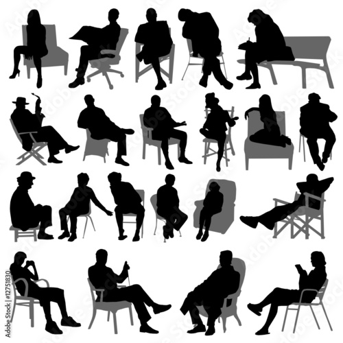 sitting people vector