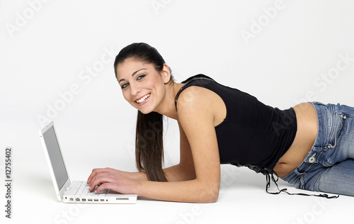 Young girl with laptop