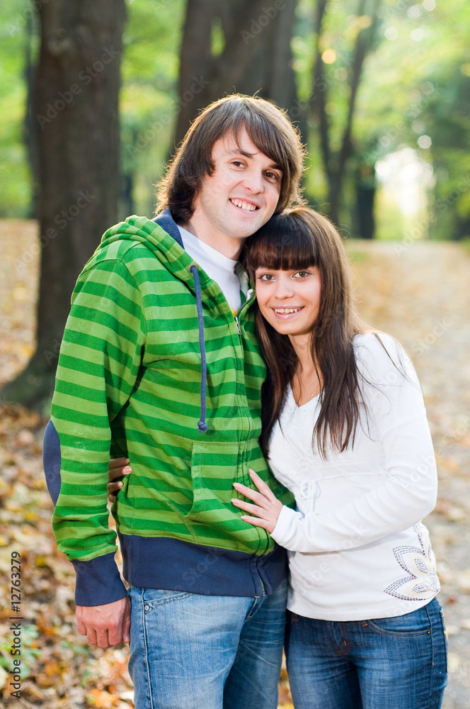 Young couple in park