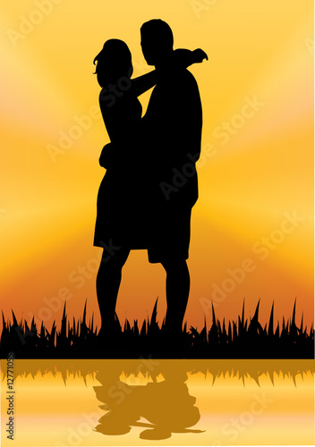 man and woman stending on theriver