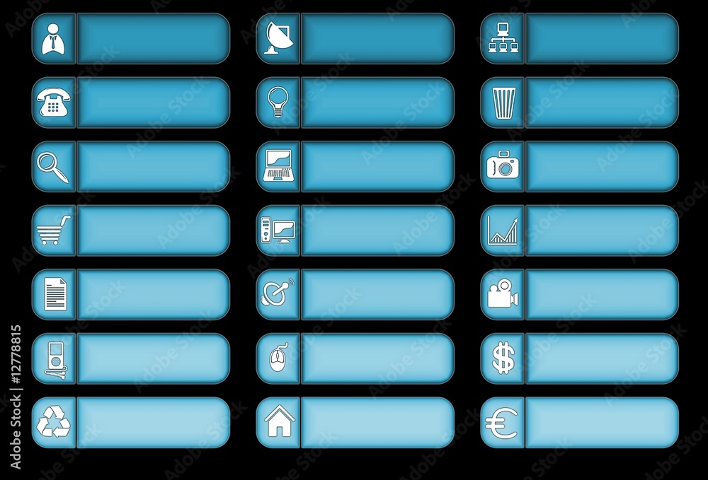 High Tech Buttons Set - Sugar Blue High Tech Buttons Set - Sugar Blue