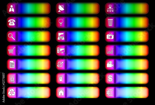 Fototapeta Naklejka Na Ścianę i Meble -  High Tech Buttons Set - Rainbow Color