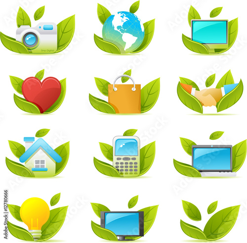 Nouve vector icons. green  icon graphics