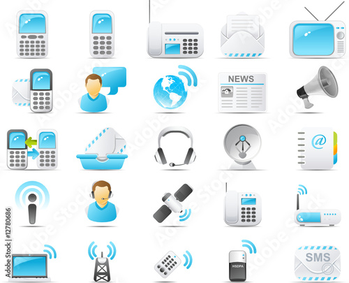 Nouve icon set: Wireless and communication technology