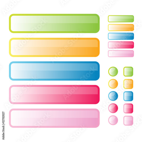 Colorful web buttons and banners