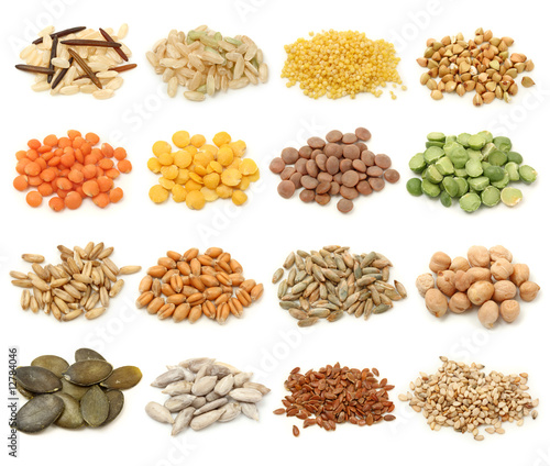 Fotografia Cereal,grain and seeds collection
