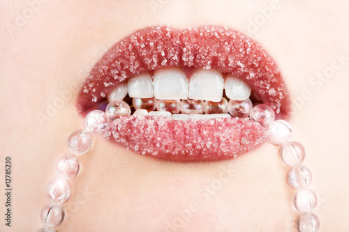 sweet lips and white teeth