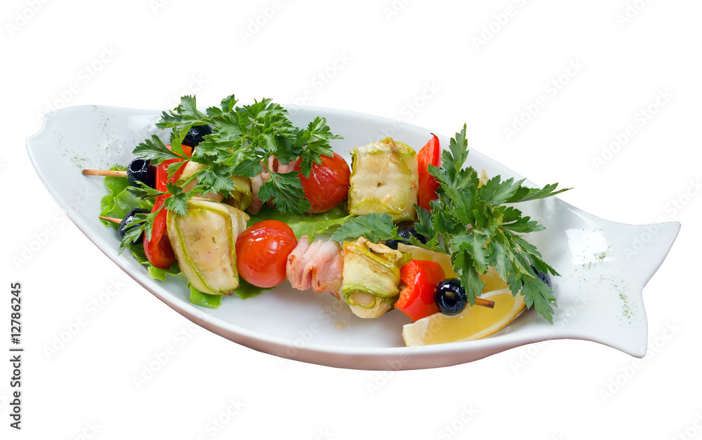 shish kebab from vegetables shish kebab from vegetables