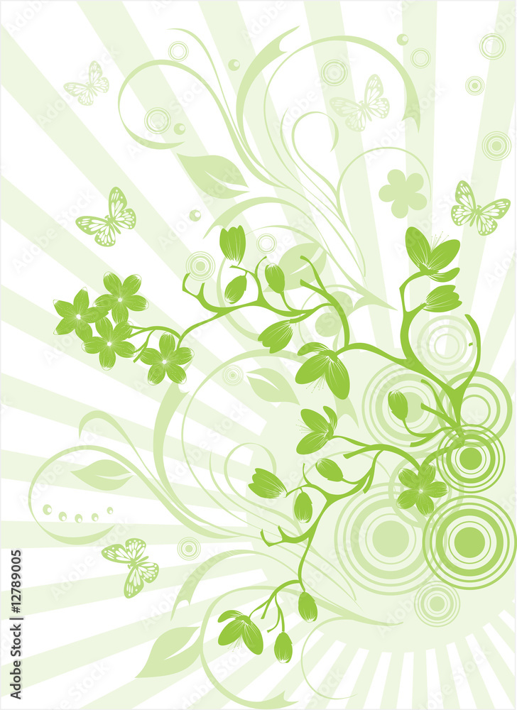 Cherry green blossom background Cherry green blossom background