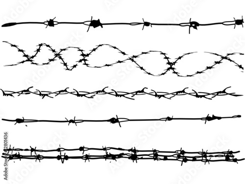 5 Barbed Wire graphic elements