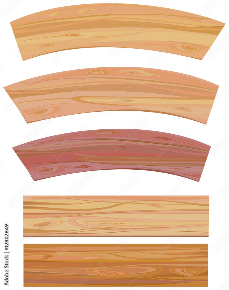 Set of wooden elements, vector Set of wooden elements, vector