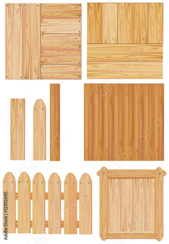 set of wooden sign, vector