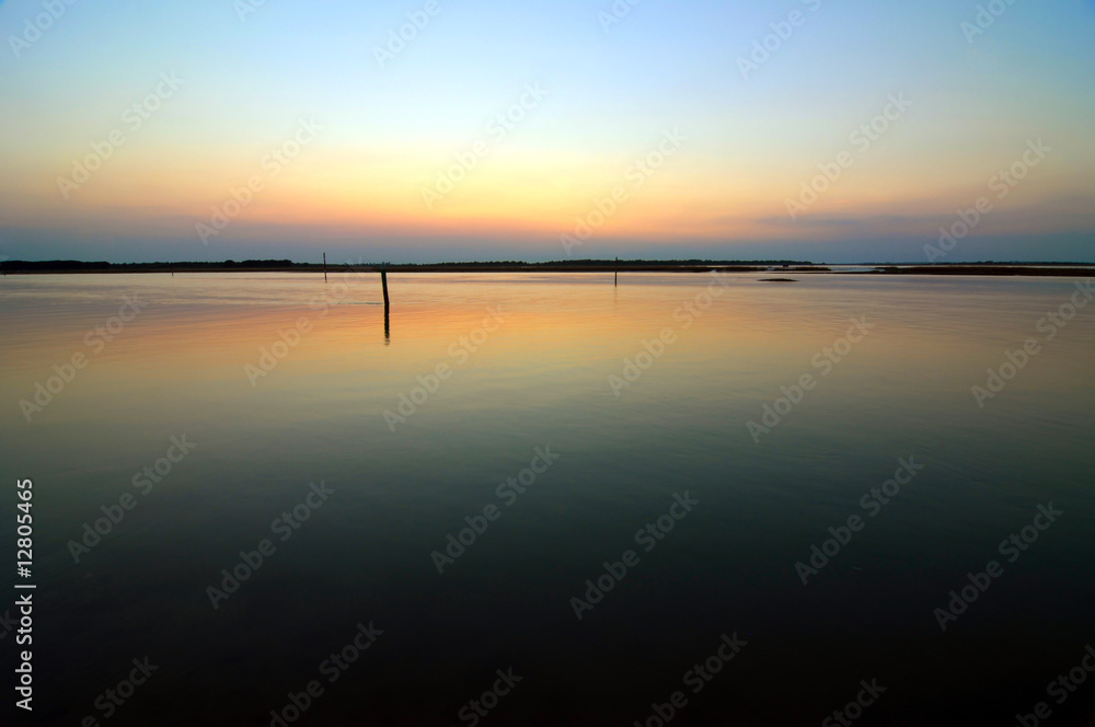 Sunset over lagoon