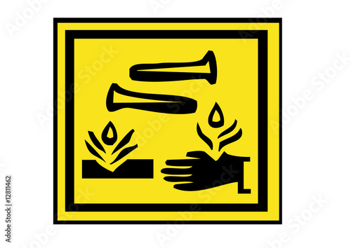 corrosive acid warning sign