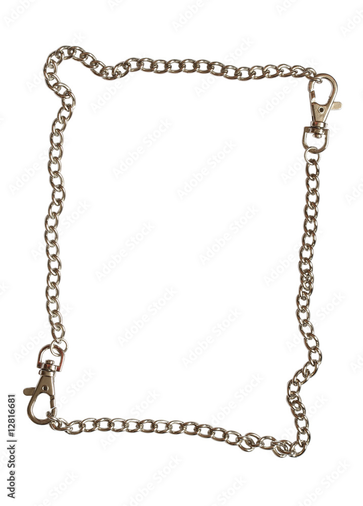 Frame made from steel chain isolated on white background Frame made from steel chain isolated on white background