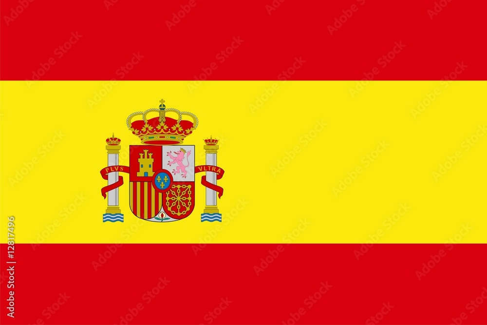Spain national flag. Illustration on white background