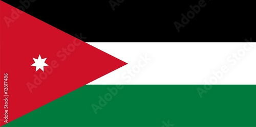 Jordan national flag. Illustration on white background photo