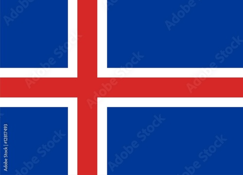 Iceland national flag. Illustration on white background