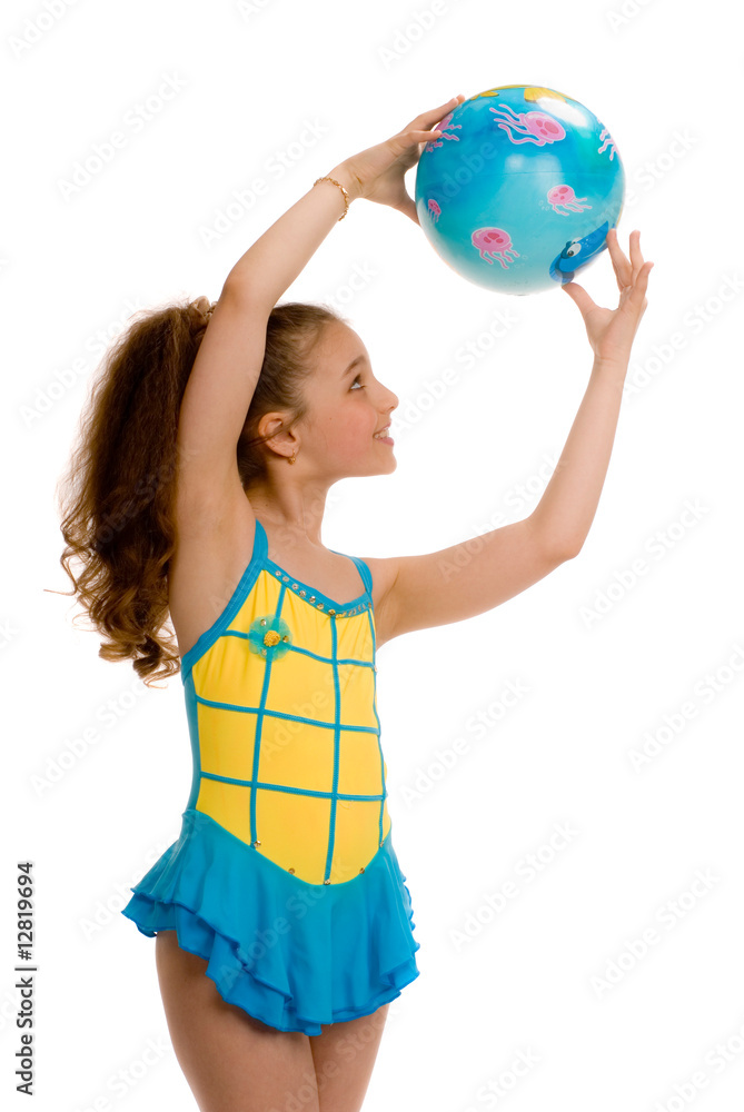 Young girl with a gymnastic ball Young girl with a gymnastic ball