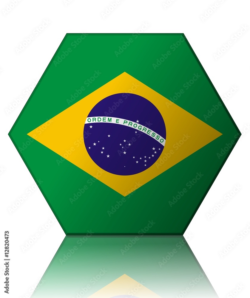 Fototapeta premium bresil drapeau hexagone brazil flag