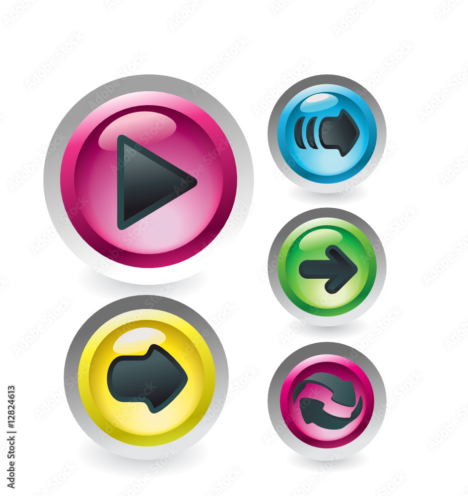 Set of glossy buttons with arrows Set of glossy buttons with arrows