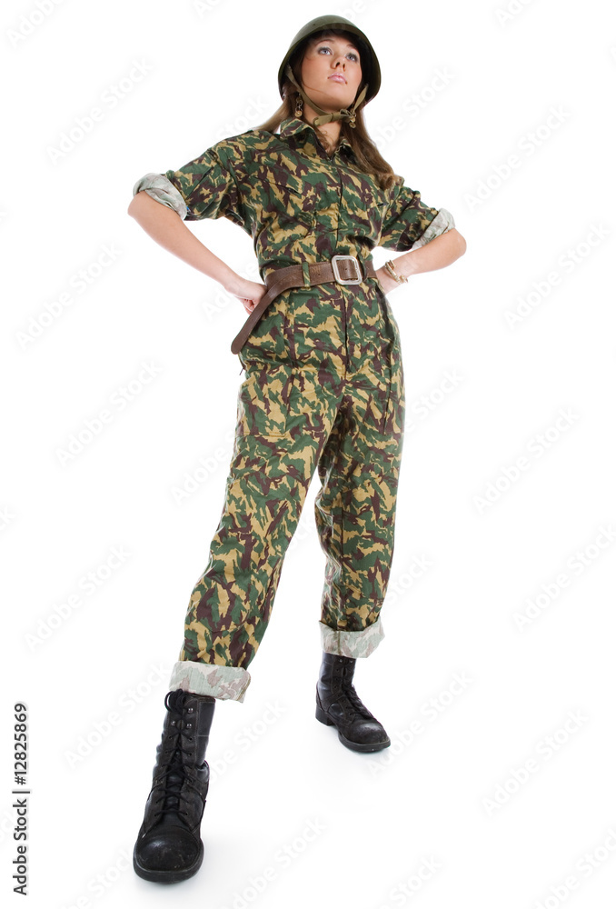 woman in a steel helmet woman in a steel helmet