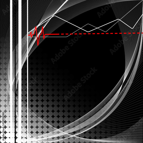 business vector template with lines and pulse trace