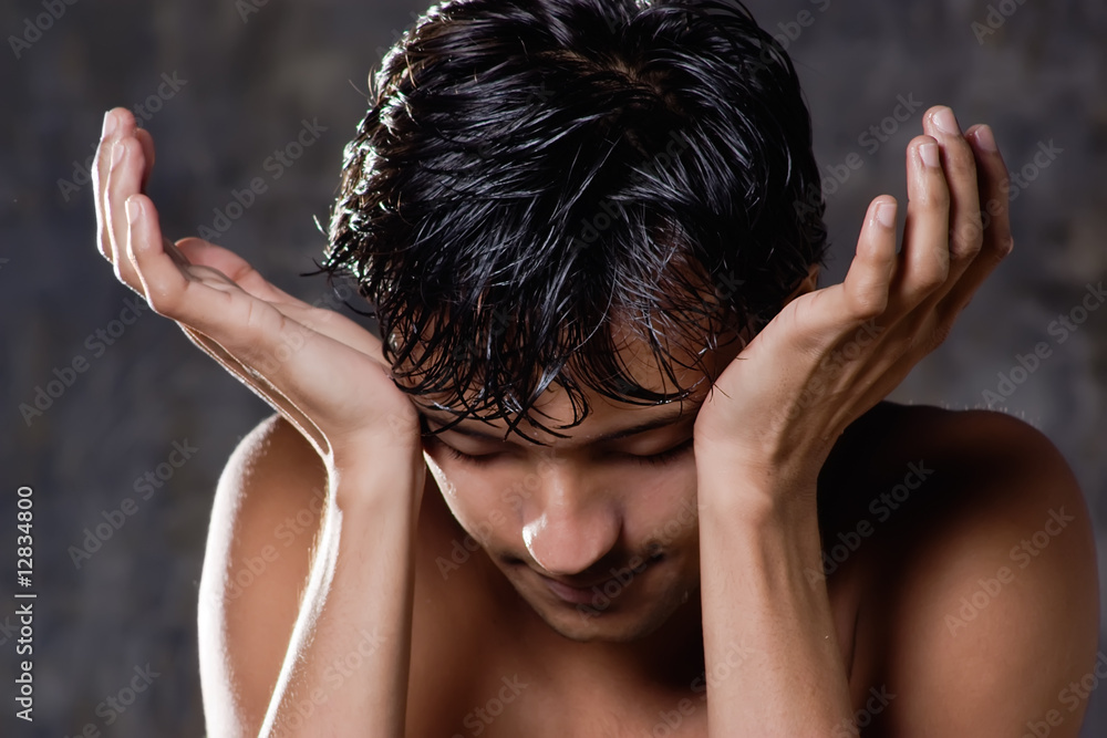 Naklejka premium Young man in Action