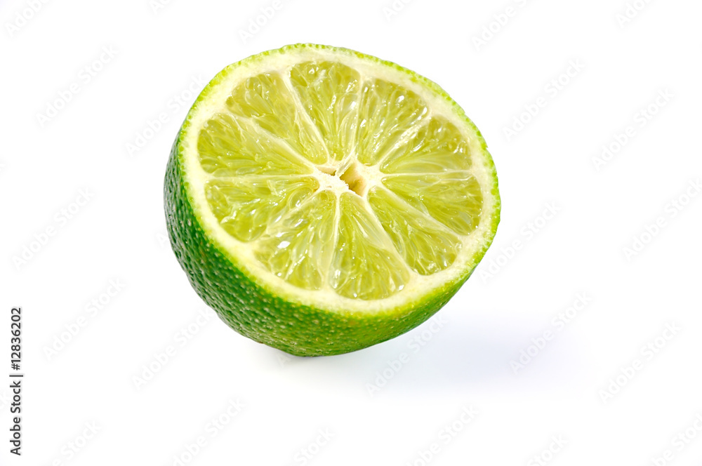 Slice of juicy lime with clipping path. Slice of juicy lime with clipping path.