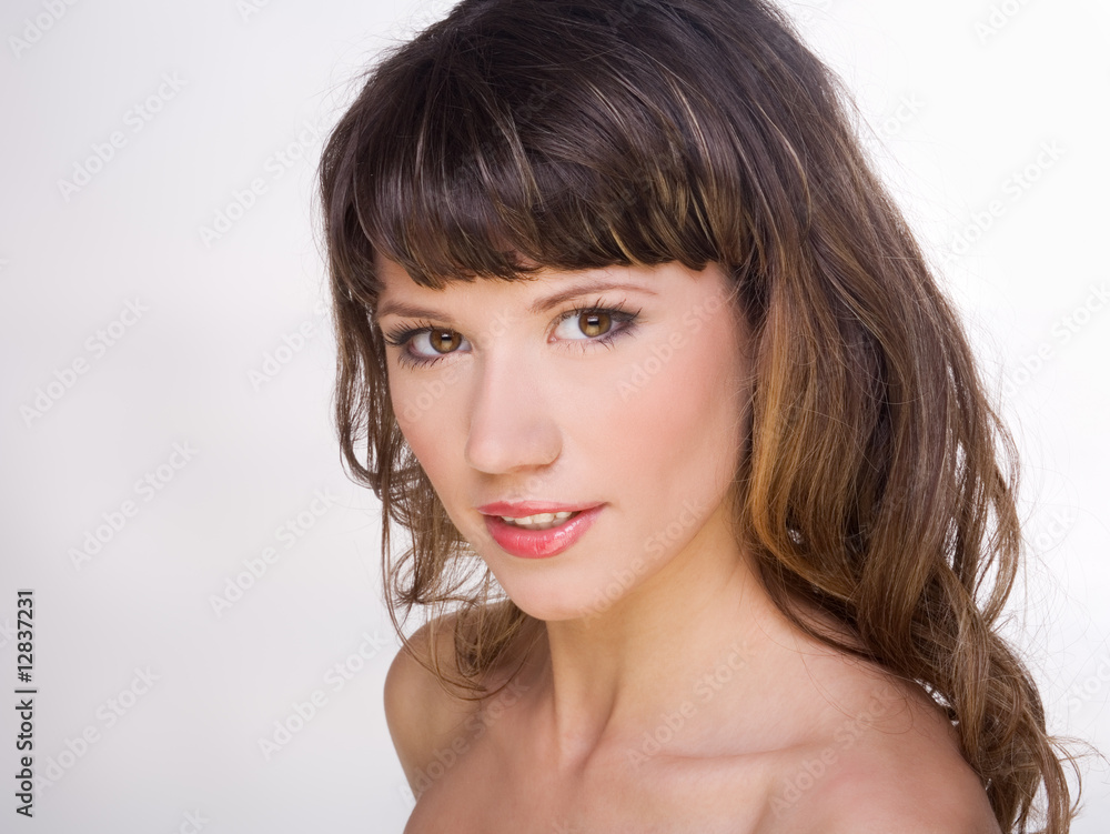 Beautiful girl on a white background Beautiful girl on a white background