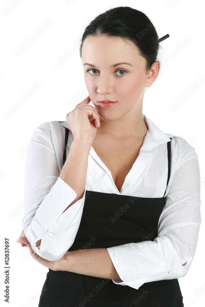 Gorgeous brunette isolated on white background Gorgeous brunette isolated on white background