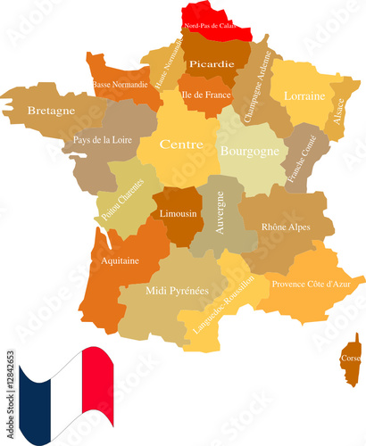 France and its areas. Separate and use any areas as you wish.