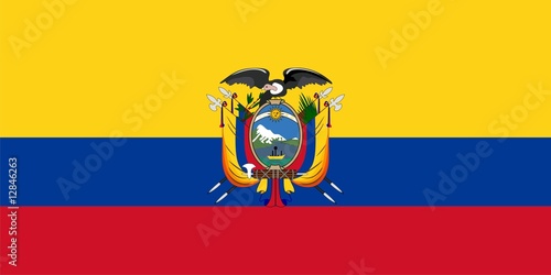 Flag of Ecuador. Illustration over white background