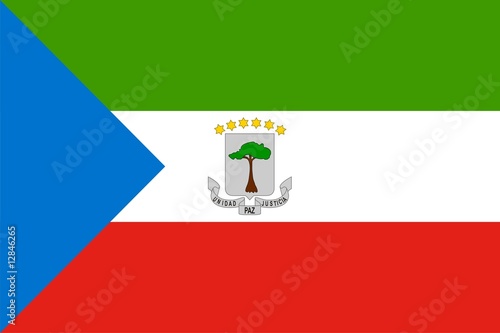 Flag of Equatorial Guinea. Illustration over white background