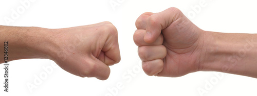 Man's fist isolated on a white background.