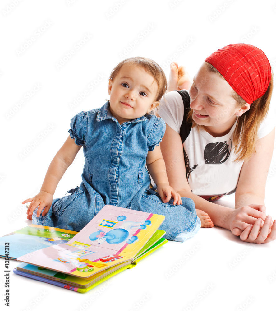 Fototapeta premium Happy mother and baby