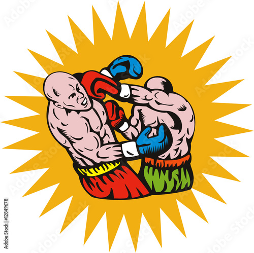 Boxer connecting a knockout punch