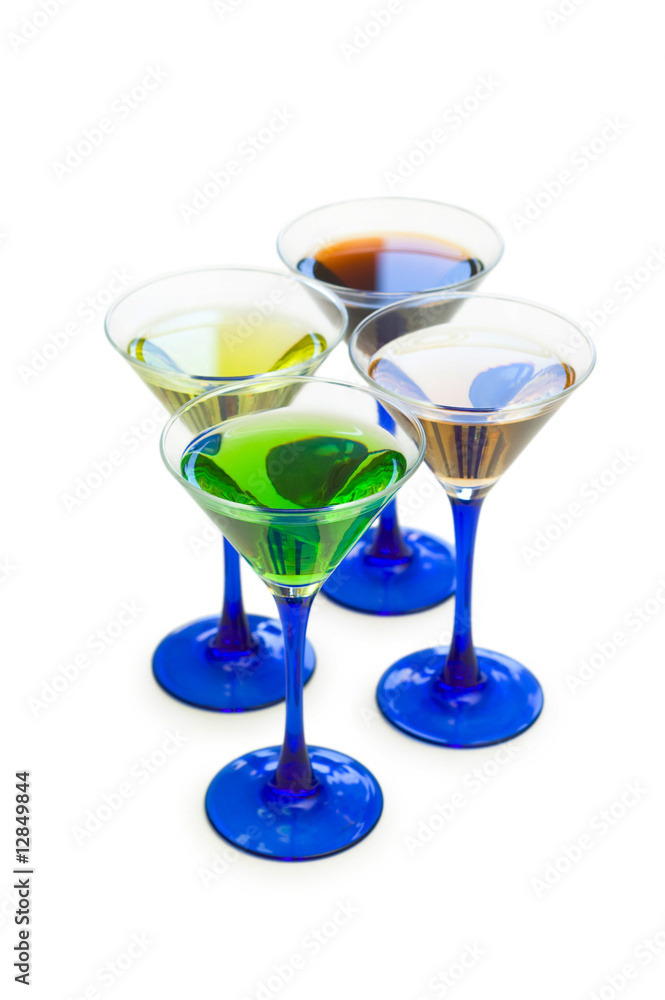 Various cocktails isolated on the white background Various cocktails isolated on the white background