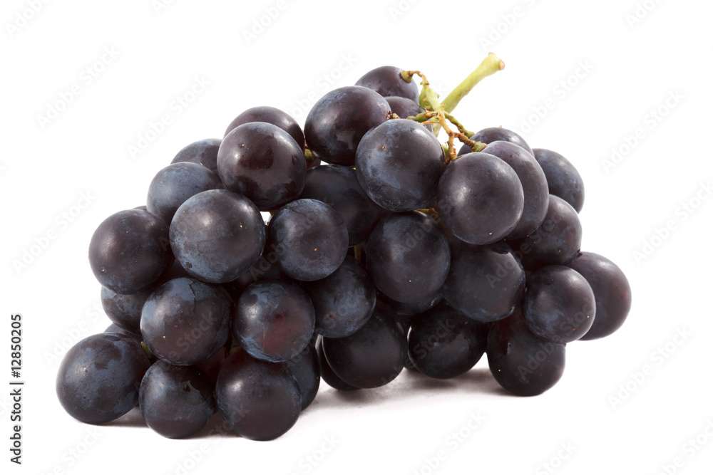 Bunch of black grapes isolated