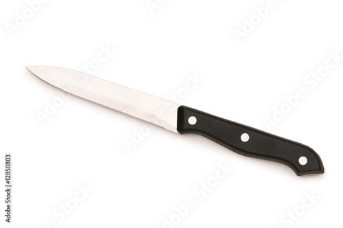 Sharp knife isolated on the white background photo