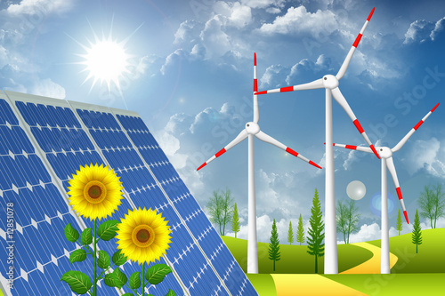 Energia eolica e fotovoltaica photo